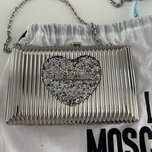 Love Moschino small metal clutch